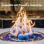 Skyflame Ceramic Fireplace Balls, Set of 6 Round Fire Stones Set for Indoor and Outdoor Fire Pits or Fireplaces Accessory, 5 Inch, Blue