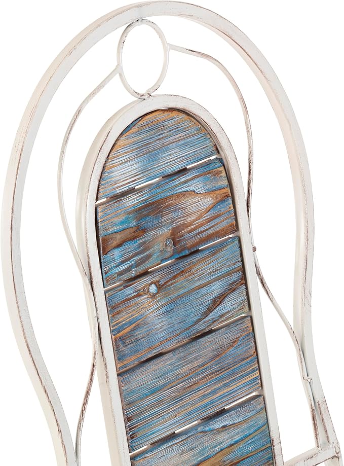 Alpine Corporation Indoor/Outdoor 3-Piece Wood and Metal Bistro Set Table and Folding Chairs Patio Seating