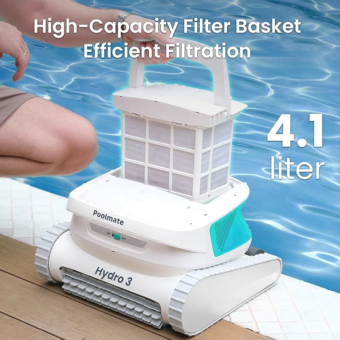 (2025 Upgraded) Cordless Robotic Pool Cleaner, Automatic Pool Vacuum for Inground and Above Ground Pools, Lasts 200 Mins, Floor/Wall/Waterline Cleaning, Dual Inlet, Waterline Technology, Self-Parking
