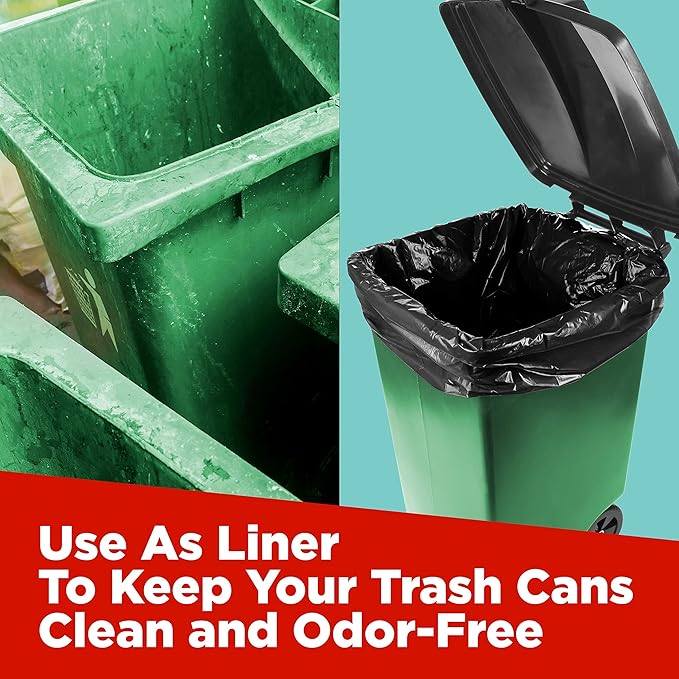 ToughBag 65 Gallon Trash Bags (120 Count) – 50x48" Large Black Garbage Can Liners – Made in USA