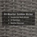 Crosley Furniture Palm Harbor Resin Wicker Outdoor Trash Can With Lid for Backyard, Patio, Deck, Balcony, Gray