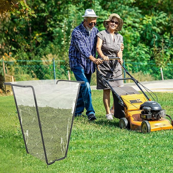 Outdoor Trash Bag Holder Metal Garden Trash Bag Holder for Yard Waste Stand Holds 30-45 Gallons Leaf Bag Holder with 4 Clips for Leaves Camping Lawn Party Weeding Yard Gardening（1pcs+4clips）