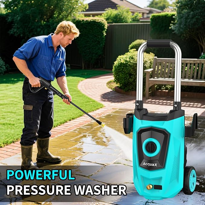 Pressure Washer, Power Washer with 4 Quick Connect Nozzles, 35FT Power Cord, 20FT Hose, Foam Cannon for Cars/Patios/Diverway/Fences