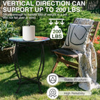 Outdoor Side Tables, 14" Round Patio Side Table, Plant Stand for Indoor Outdoor, Weather Resistant Metal End Table Side Table for Patio Yard Porch Balcony Garden Bedside