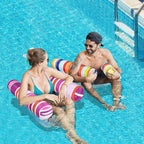 FindUWill 2 Pack Fabric Water Swimming Pool Floats Hammock, XL, Inflatable Multi-Purpose Water Hammocks Floaties (Saddle, Lounge Chair, Hammock, Drifter), Pool Float Lounger for Adults Vacation