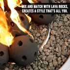 Skyflame Hollow Ceramic Balls, Set of 12 Round Fire Stones Set for Indoor and Outdoor Fire Pits or Fireplaces Accessory, 4 Inch, Black