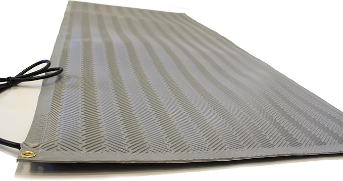 RHS Snow Melting Mat, Anti-Slip Walkway Herringbone Design, Color Gray, Outdoor Mat, Prevents ice Formation, Melts up to 2 inches of Snow per Hour, 120 Volts (30-inches x 4-feet)