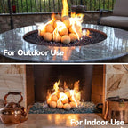 Skyflame 2-inch Ceramic Fireplace Balls, Set of 25 Round Fire Stones Set for Indoor/Outdoor Fire Pit/Fireplace Parts for Decorative, Beige