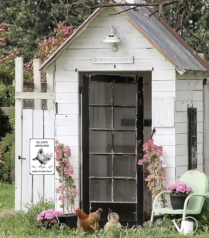 Funny Chicken Gifts Chicken Tin Sign for Home Farm Chicken Coop Farmhouse Kicthen Garden Decor 8 X 12 Inch (3220)