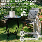 Outdoor Metal Side Tables, 14" Round Patio Side Table, Weather Resistant Metal End Table Side Table for Patio Yard Porch Balcony Garden Bedside, Plant Stand for Indoor, Easy Assemble