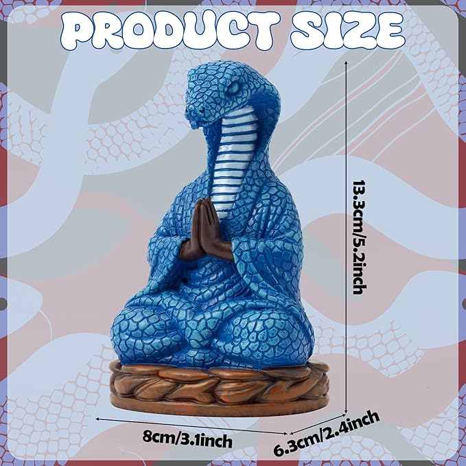 Meditation Snake Resin Statue - Zen Snake Figurine Statue for Snakes Lover Gifts Mediation Yoga Room Buddhism Namaste Room Decor Spiritual Sculpture for Office Home Shelf Desktop Decoration