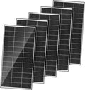 1000 Watt Solar Panels Bifacial 200 Watt Solar Panel 5 Pack 18BB Monocrystalline A+ Cell High-Efficiency Module PV Power Charger Homes Camping RV Battery Boat Caravan Other Off-Grid Applications
