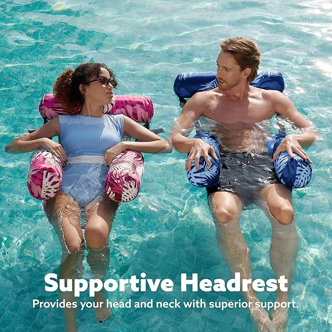 SLOOSH Inflatable Pool Floats Adult,2 Packs Floating Lounge Chairs,Blow up Pool Noodles for Adult Heavy Duty,Floating Chair for Party Summer Water Beach Lake Fun