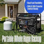 Westinghouse 12500 Peak Watt EFI Dual Fuel Home Backup Portable Generator, Remote Electric Start, Transfer Switch Ready, Gas and Propane Powered, CO Sensor, CARB Compliant