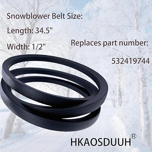 (1/2" X 34-1/2") 532419744 Snow Blower Traction Drive Belt for Husqvarna AYP 179092 419744 532179092 532416954 532416954 SnowBlower