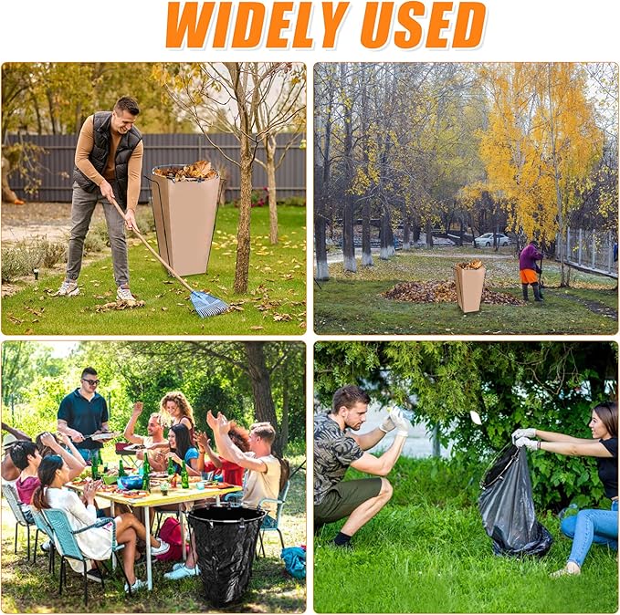 Bag Holder for Paper Yard Waste Bags or Lawn Bag Holder for Easy Leaf Collecting, Paper Lawn Bag Opener