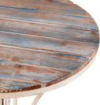 Alpine Corporation Indoor/Outdoor 3-Piece Wood and Metal Bistro Set Table and Folding Chairs Patio Seating