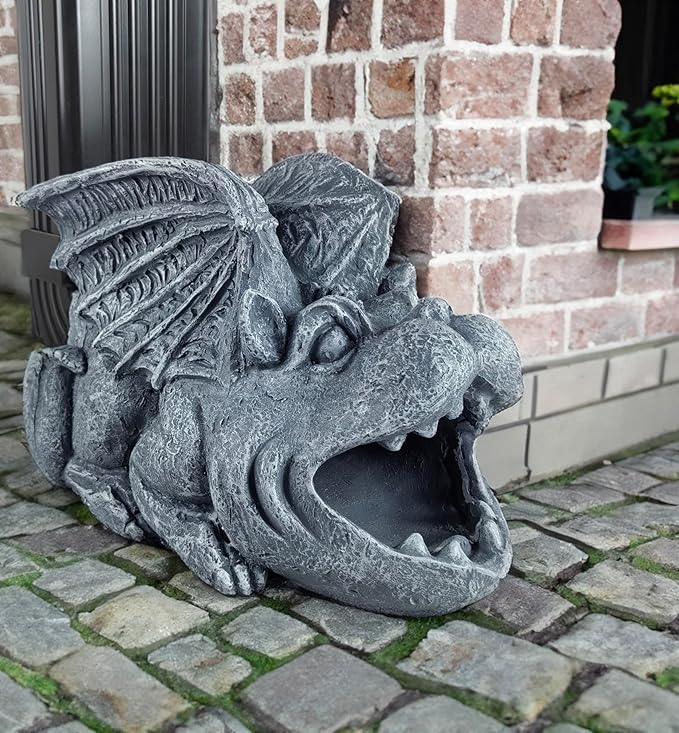 Gargoyle Statues Garden Decoration, Resin Statue Outdoor Decor, Animal Downspout Diverter, Decorative Gutter Extension, 3"4" Downspout Extender Diverter Splash Block