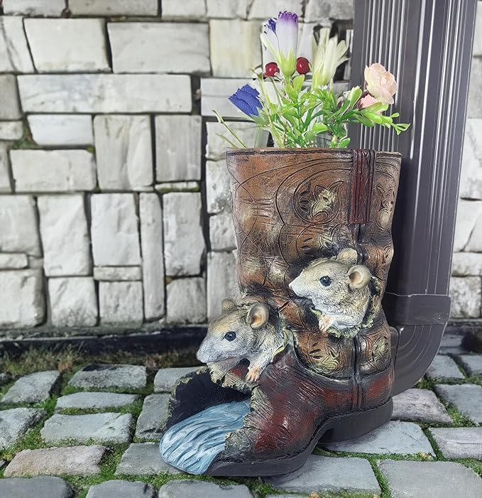 Mouse Statues Gutter Downspout Extension Statues Garden Decoration,Resin Statue Outdoor Decor,Animal Downspout Diverter,Decorative Gutter Extension,3"×4" Downspout Extender Diverter Splash Block