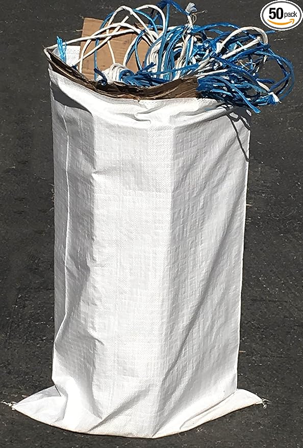 Sandbaggy Large Sandbags - Size: 25" x 40" - Thick Heavy Duty Contractor Bags, Heavy Duty Garbage Bags, Dumpster Bag, Construction Trash Bags, 6 mil (50 Bags)