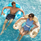 SLOOSH Inflatable Pool Floats Adult,2 Pack Pool Chairs with Cup Holders,Blow up Floats Chair,Hammock Noodle Mat for Relaxing Summer Water Fun Swimming Party Beach