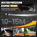 Pressure Washer Battery Powered 3000mAh, Portable Cordless Power Washer 652PSI, Handheld Car Pressure Washer with 6-in-1 Nozzle,17FT Drain Hose, Power Cleaner for Patio Floor Fence Deck Indoor Black