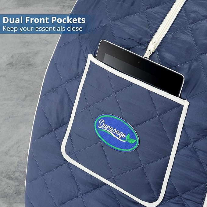 Durasage Oversized Portable Personal Steam Sauna Spa with 800W Steam Generator (Satin Blue)