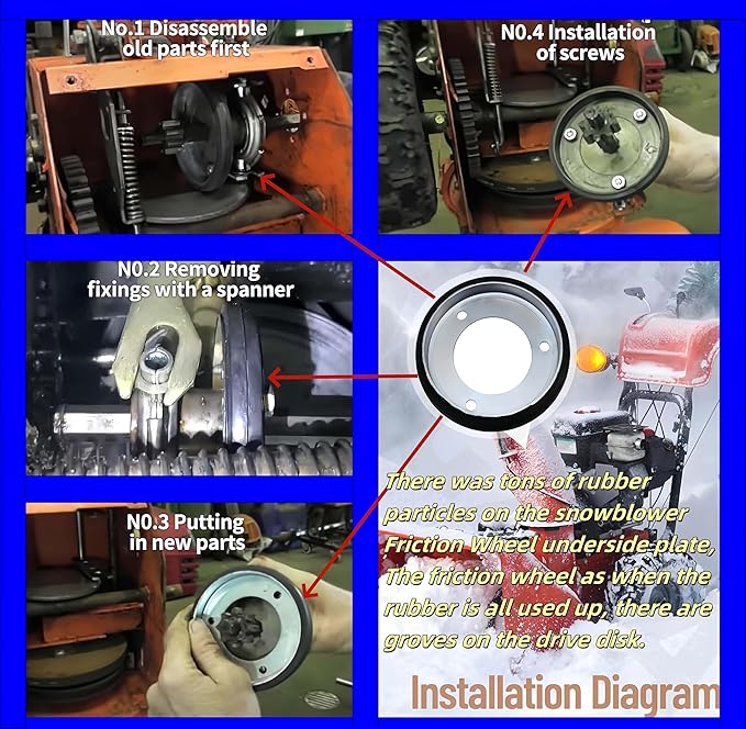 03248300 03240700 1501435MA 76-070-0 Drive/Friction Wheel Disc Replace Murray/Ariens/John Deere SnowBlower，for 22013 022013 240-068 1501435MA 313883 53830 AM123355 Drive Friction Disc