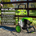 Greenworks 2300 PSI TruBrushless (2.3 GPM) Electric Pressure Washer, 25’ Hose, Quick Connect Wand, 15, 24, 40 Degree Soap and Turbo Nozzle