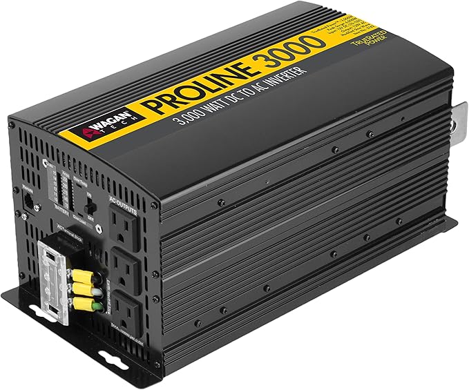 Wagan EL3742-4 24V 3000 Watt Power Inverter with Remote Control 6000 Watt Surge Peak Power Converter for Home RV Camping Van Life Off Grid
